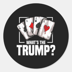 Bridge Player Queen Card Game Lover Trump King Bri Classic Round Sticker