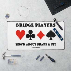 Bridge Players Know About Shape & Fit 4 Card Suits Desk Mat