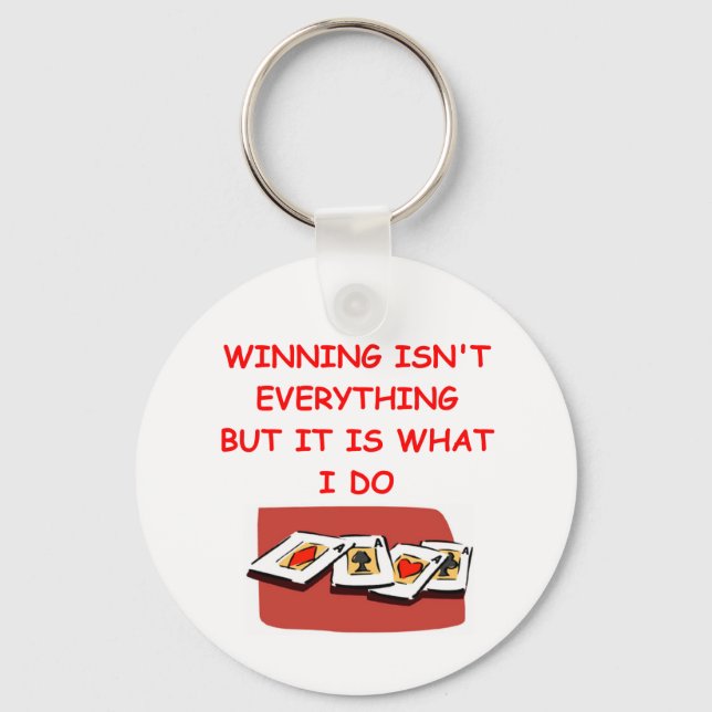 bridge poker and card players key ring (Front)