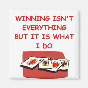 bridge poker and card players magnet