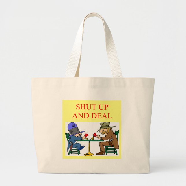 bridge poker card player game design large tote bag (Front)