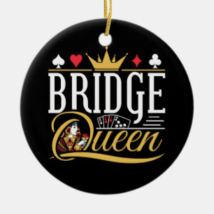 Bridge Queen Card Game Women Ceramic Tree Decoration