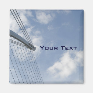 Bridge Spine and Cables Construction Art Magnet