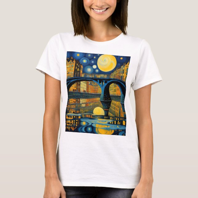 Bridge under moonlight 7 T-Shirt (Front)