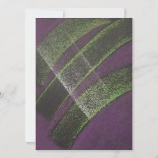 Bridge Unique Purple Yellow Colourful Abstract Art Invitation