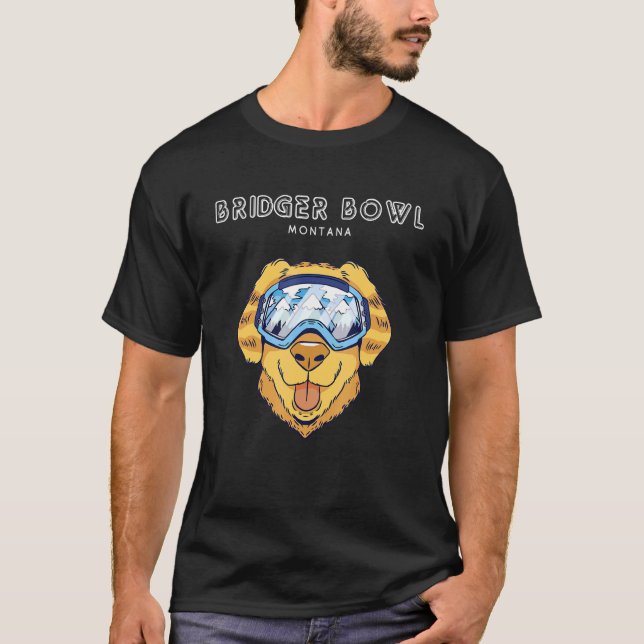Bridger Bowl Montana - Funny Dog Ski Googles T-Shirt (Front)