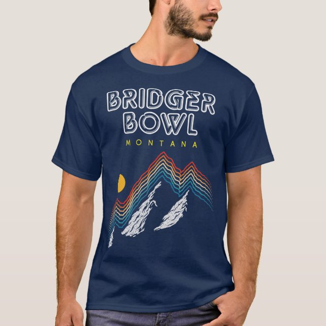 Bridger Bowl Montana   Ski Resort 1980s Retro T-Shirt (Front)