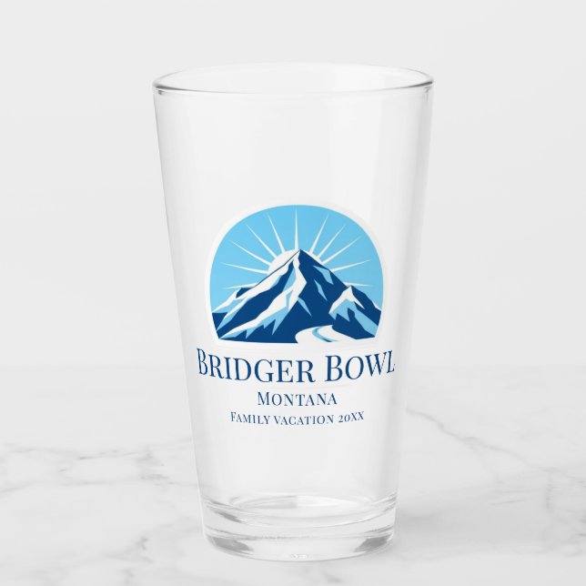 Bridger Bowl Montana ski resort area beer  Glass (Front)