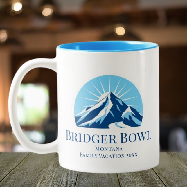Bridger Bowl Montana ski resort area coffee Two-Tone Coffee Mug (Creator Uploaded)