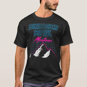 Bridger Bowl Montana USA Ski Resort 1980s Retro T-Shirt