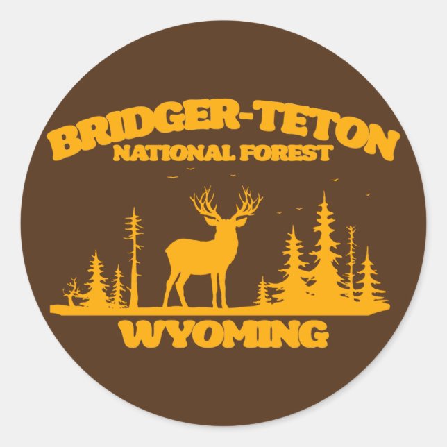 Bridger-Teton National Forest Classic Round Sticker (Front)