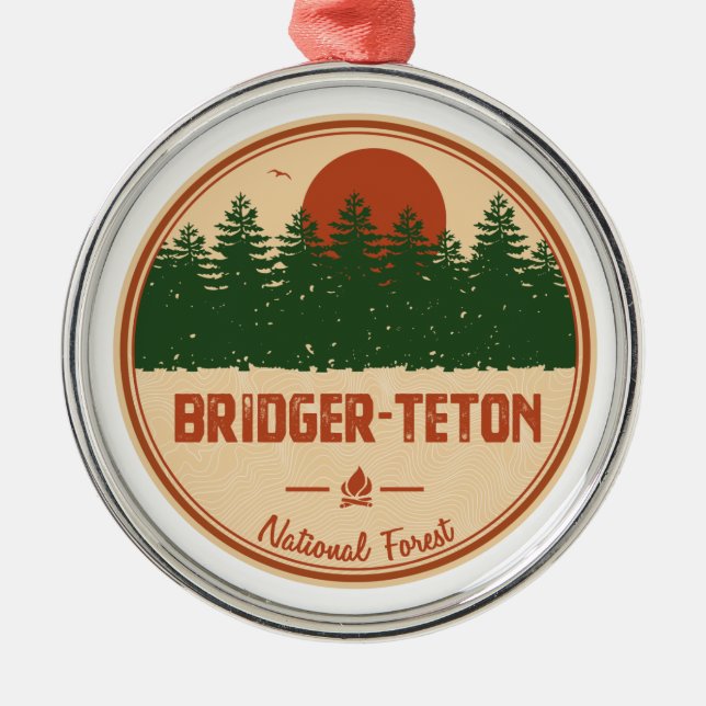 Bridger-Teton National Forest Metal Tree Decoration (Front)
