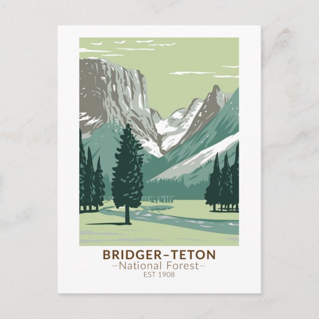 Bridger Teton National Forest Upper Green River Postcard (Front)