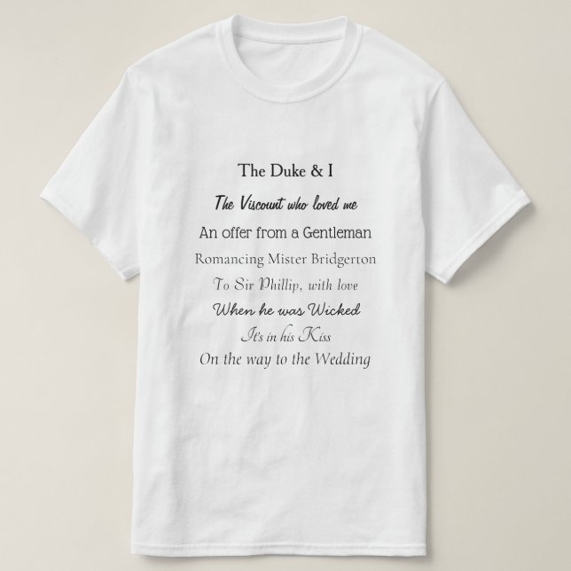 Bridgerton book titles mens  T-Shirt (Design Front)