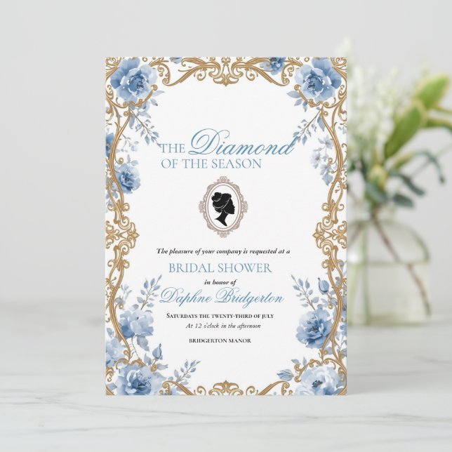Bridgerton The diamond of the season bridal shower Invitation (Standing Front)