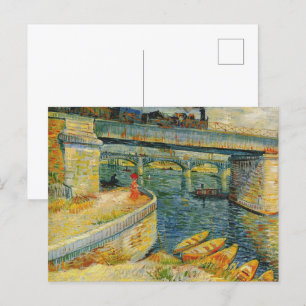 Bridges Across the Seine by Vincent van Gogh Postcard
