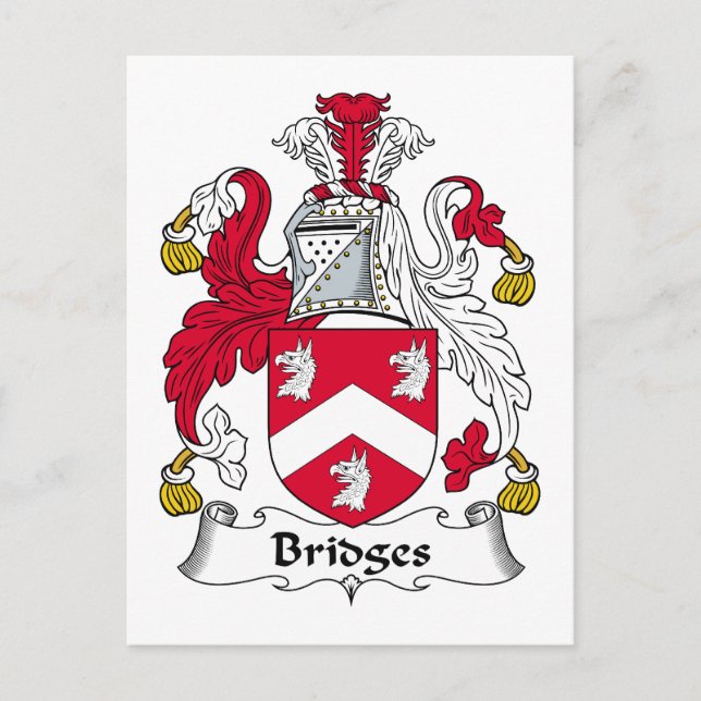Bridges Family Crest Postcard (Front)