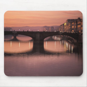 Bridges over the Arno River at sunset, 2 Mouse Pad