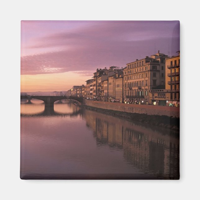 Bridges over the Arno River at sunset, Magnet (Front)