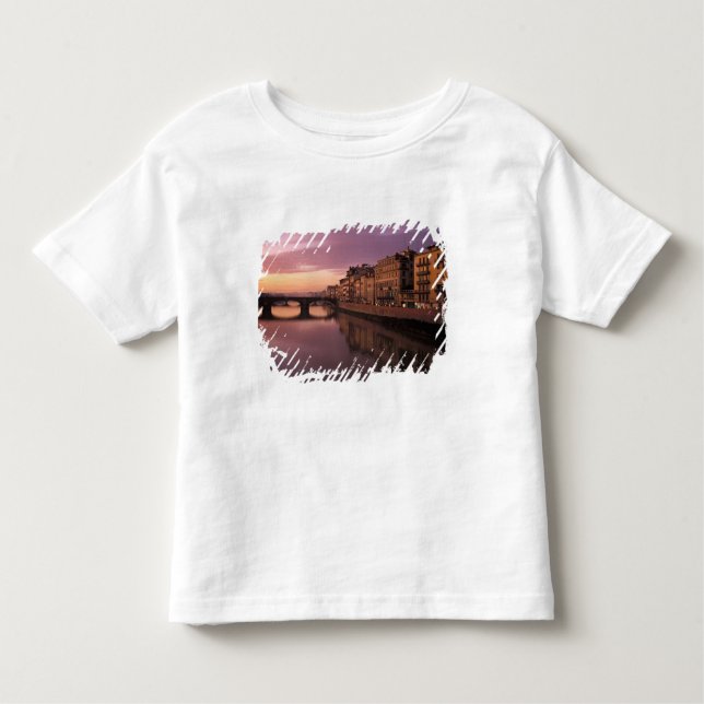 Bridges over the Arno River at sunset, Toddler T-Shirt (Front)