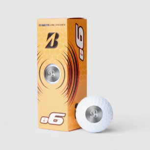Bridgestone e6 golf balls with metallic monogram