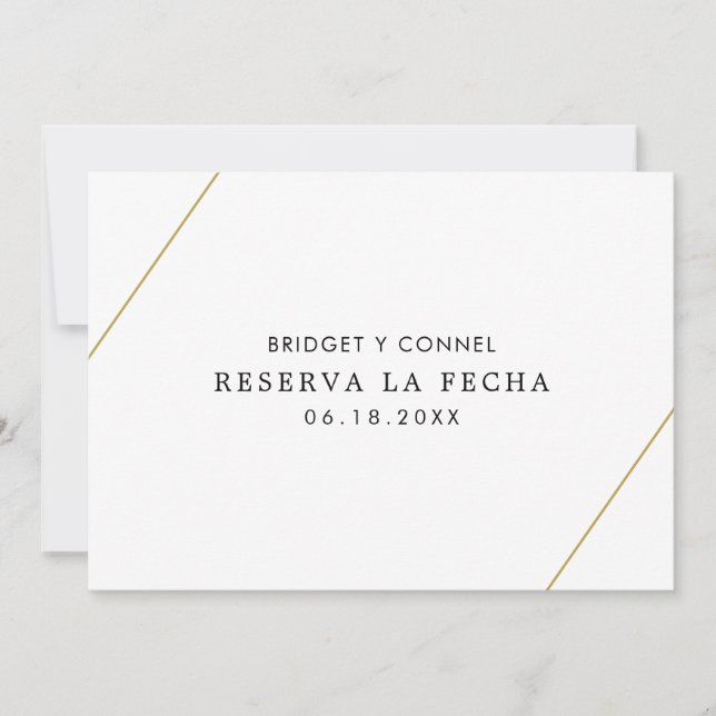 Bridget Geometric Modern Spanish Wedding Save The Date (Front)