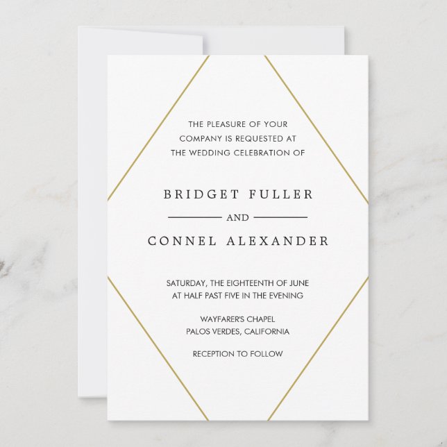Bridget Geometric Modern Wedding Invitation (Front)