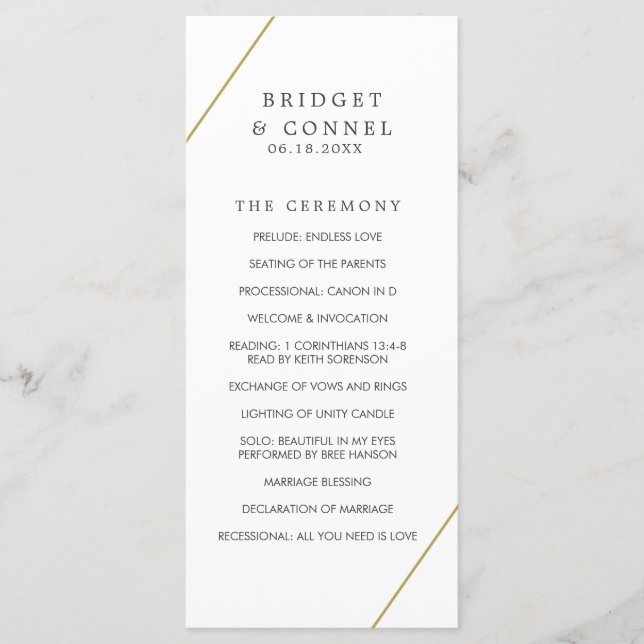 Bridget Geometric Modern Wedding Programme (Front)