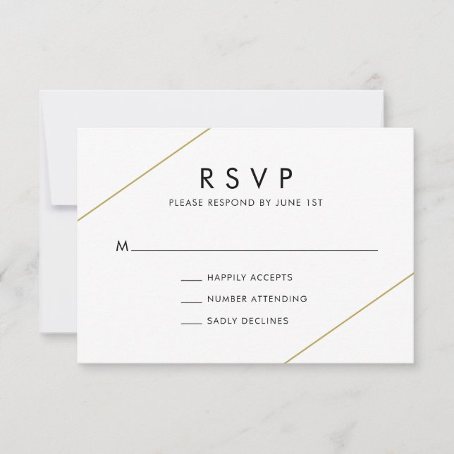 Bridget Geometric Modern Wedding RSVP Card (Front)