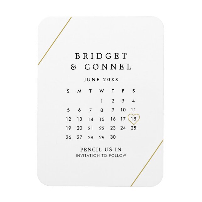 Bridget Geometric Modern Wedding Save the Date Magnet (Vertical)