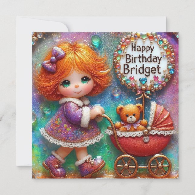 ~ BRIDGET ~ Happy Birthday ~ Teddy Bear ~ (Front)