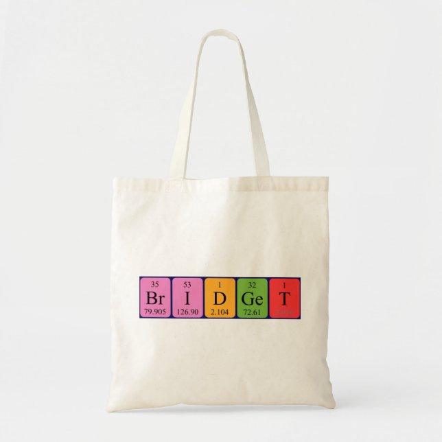 Bridget periodic table name tote bag (Front)