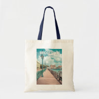 Bridgetown Barbados Illustration Travel Art Retro