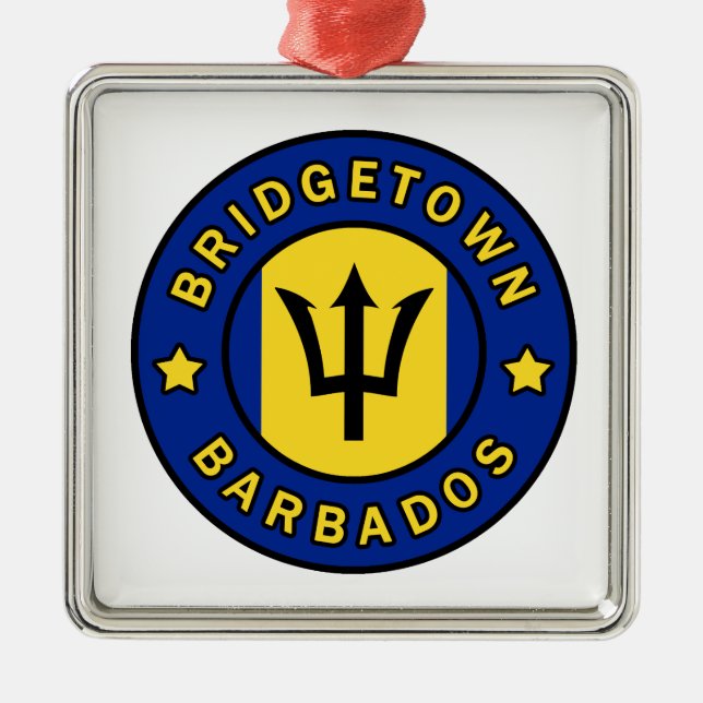 Bridgetown Barbados Metal Tree Decoration (Front)