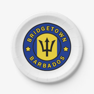 Bridgetown Barbados Paper Plate