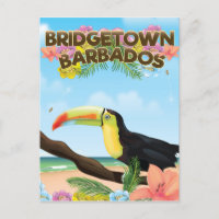 Bridgetown Barbados Toucan travel poster