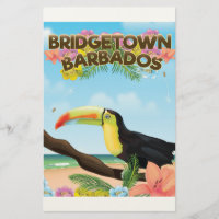 Bridgetown Barbados Toucan travel poster