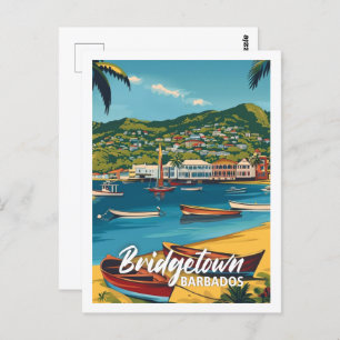 Bridgetown Barbados Vintage Famous Travel Place Postcard