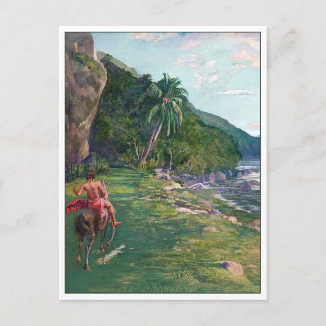 Bridle Path Tahiti by La Farge Postcard (Front)