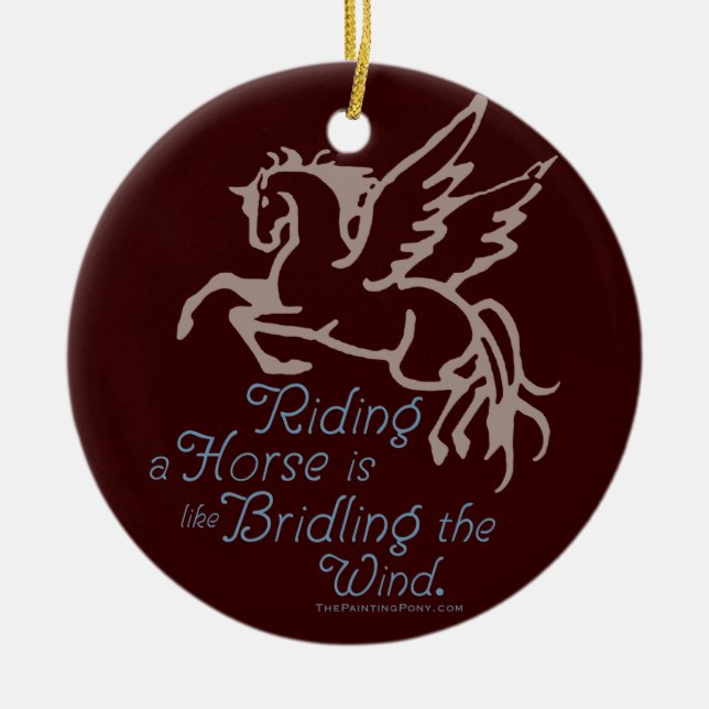 Bridle The Wind Ceramic Tree Decoration (Front)