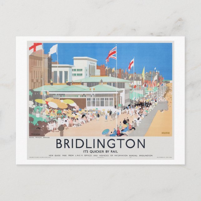 Bridlington UK Vintage Poster 1939 Postcard (Front)