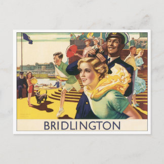 Bridlington Vintage Travel Poster Postcard