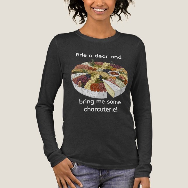 "Brie a Dear" Funny Charcuterie Tri-Blend Shirt (Front)