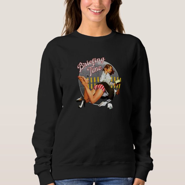 Briefing Time  Classic Bomber Nose Style Sweatshirt (Front)