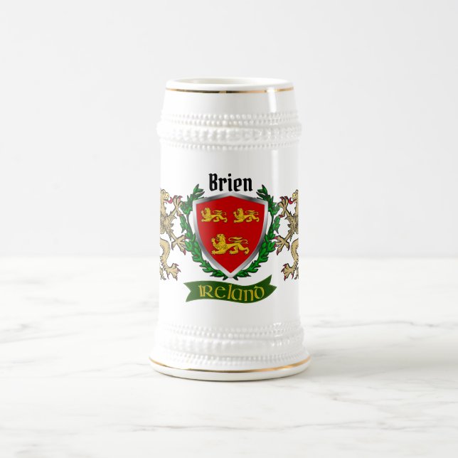 Brien/Bryan Irish Shield w/Griffins Personalised Beer Stein (Center)