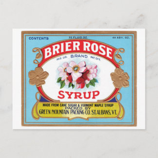 Brier Rose Vintage Syrup Label Postcard