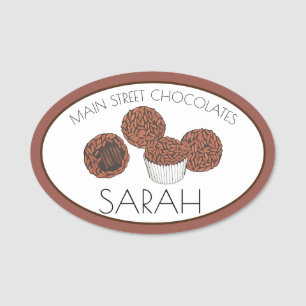 Brigadeiro Brazilian Chocolate Candy Bake Sale Name Tag