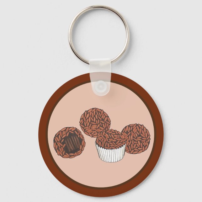Brigadeiros Brazilian Chocolate Truffles Dessert Key Ring (Front)