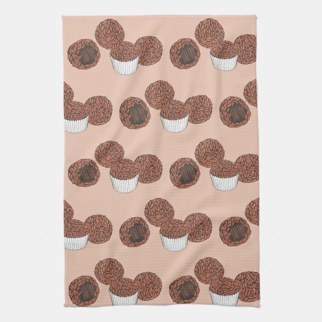 Brigadeiros Brazilian Chocolate Truffles Dessert Tea Towel (Vertical)