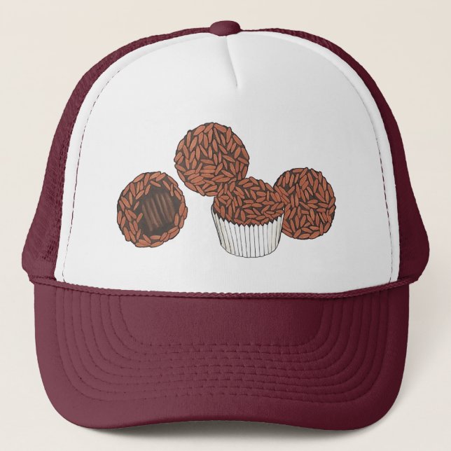 Brigadeiros Brazilian Chocolate Truffles Dessert Trucker Hat (Front)